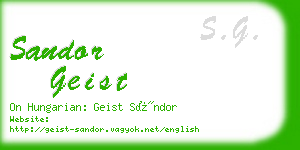 sandor geist business card